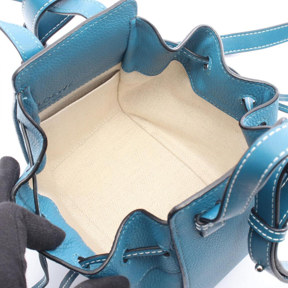 Loewe Leather Bag Drawstring Blue Handbag Hammock